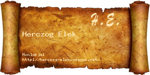 Herczog Elek névjegykártya